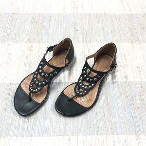 Corso Como Black With Silver Studs Sandals